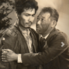 映画「愛と憎しみの彼方へ」の脚本は黒澤明、主演は三船敏郎、共演は志村喬…